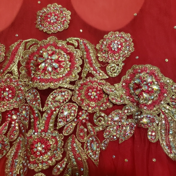 FUCHSIA LONG DRESS WHIT RHINESTONES SIZE:XXL - Picture 11 of 16